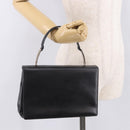 Salvatore Ferragamo Hand Bag Leather Black Silver Auth bs35910-22