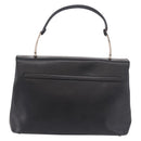 Salvatore Ferragamo Hand Bag Leather Black Silver Auth bs35910-2