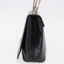 Salvatore Ferragamo Hand Bag Leather Black Silver Auth bs35910-3