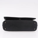 Salvatore Ferragamo Hand Bag Leather Black Silver Auth bs35910-5