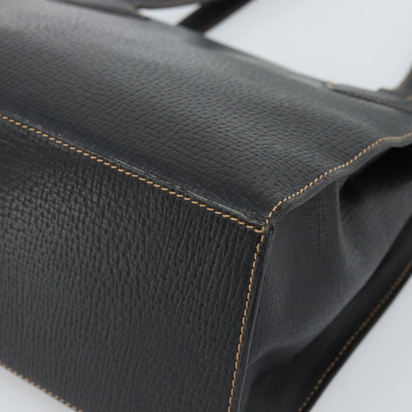 LOEWE Tote Bag Leather Black Gold Auth bs35912