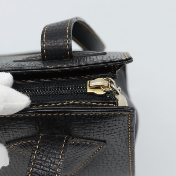 LOEWE Tote Bag Leather Black Gold Auth bs35912