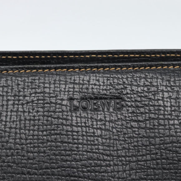 LOEWE Tote Bag Leather Black Gold Auth bs35912