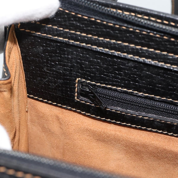 LOEWE Tote Bag Leather Black Gold Auth bs35912