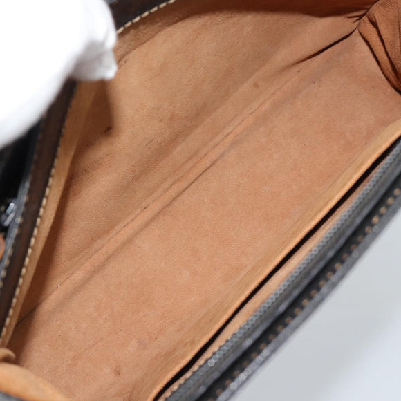LOEWE Tote Bag Leather Black Gold Auth bs35912