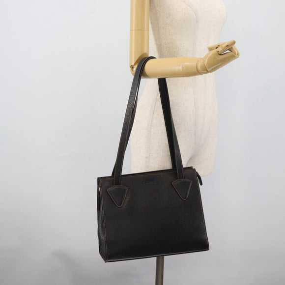LOEWE Tote Bag Leather Black Gold Auth bs35912