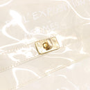 HERMES Vinyl Kelly Hand Bag Vinyl Clear Gold Auth bs35913-17