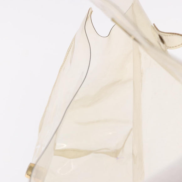 HERMES Vinyl Kelly Hand Bag Vinyl Clear Gold Auth bs35913
