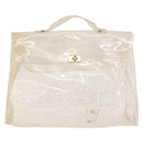 HERMES Vinyl Kelly Hand Bag Vinyl Clear Gold Auth bs35913-13