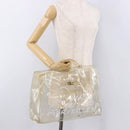 HERMES Vinyl Kelly Hand Bag Vinyl Clear Gold Auth bs35913-20