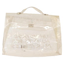HERMES Vinyl Kelly Hand Bag Vinyl Clear Gold Auth bs35913-3