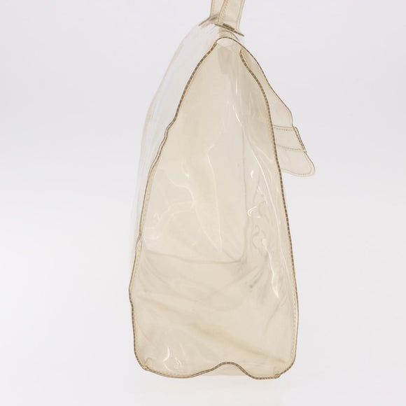 HERMES Vinyl Kelly Hand Bag Vinyl Clear Gold Auth bs35913