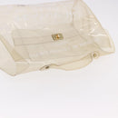 HERMES Vinyl Kelly Hand Bag Vinyl Clear Gold Auth bs35913-7