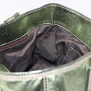 LOEWE Anagram Hand Bag Leather Green Gold Auth bs35915-19