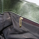 LOEWE Anagram Hand Bag Leather Green Gold Auth bs35915-21