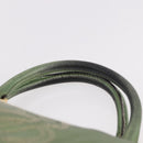 LOEWE Anagram Hand Bag Leather Green Gold Auth bs35915-8