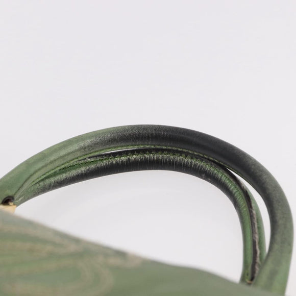 LOEWE Anagram Hand Bag Leather Green Gold Auth bs35915