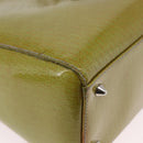 Christian Dior Canage Hand Bag Patent 2way Green Silver Auth bs35916A-14