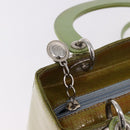 Christian Dior Canage Hand Bag Patent 2way Green Silver Auth bs35916A-17