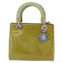 Christian Dior Canage Hand Bag Patent 2way Green Silver Auth bs35916A-2