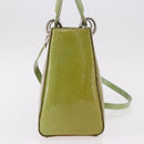 Christian Dior Canage Hand Bag Patent 2way Green Silver Auth bs35916A-5