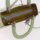 Christian Dior Canage Hand Bag Patent 2way Green Silver Auth bs35916A-6