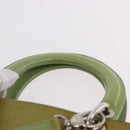 Christian Dior Canage Hand Bag Patent 2way Green Silver Auth bs35916A-8