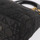 Christian Dior Canage Hand Bag Canvas Black Gold Auth bs35917-18