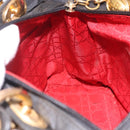 Christian Dior Canage Hand Bag Canvas Black Gold Auth bs35917-22