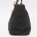 Christian Dior Canage Hand Bag Canvas Black Gold Auth bs35917-4