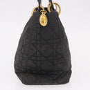 Christian Dior Canage Hand Bag Canvas Black Gold Auth bs35917-5