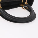 Christian Dior Canage Hand Bag Canvas Black Gold Auth bs35917-8