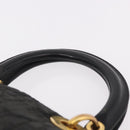 Christian Dior Canage Hand Bag Canvas Black Gold Auth bs35917-14
