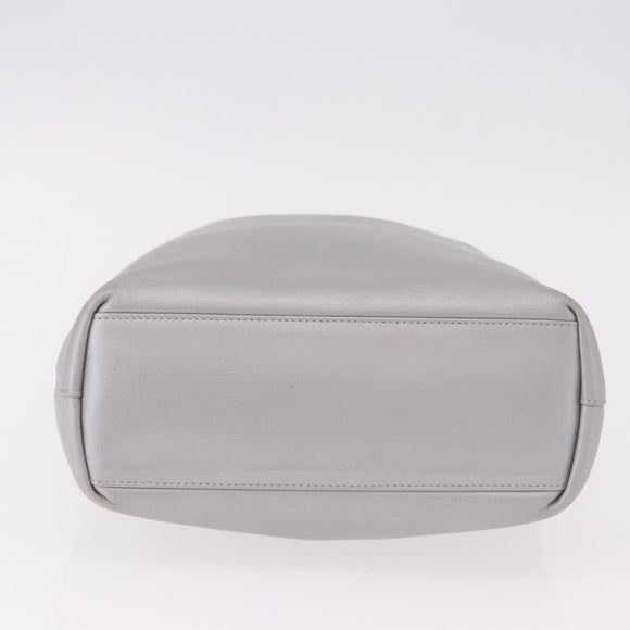 Christian Dior Maris Pearl Hand Bag Leather Silver Auth bs35918A