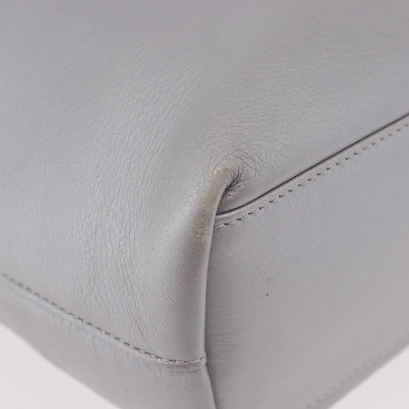 Christian Dior Maris Pearl Hand Bag Leather Silver Auth bs35918A