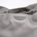 Christian Dior Maris Pearl Hand Bag Leather Silver Auth bs35918A-10