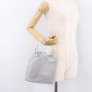 Christian Dior Maris Pearl Hand Bag Leather Silver Auth bs35918A-22