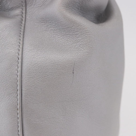 Christian Dior Maris Pearl Hand Bag Leather Silver Auth bs35918A