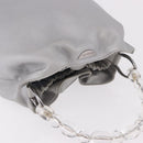 Christian Dior Maris Pearl Hand Bag Leather Silver Auth bs35918A-7