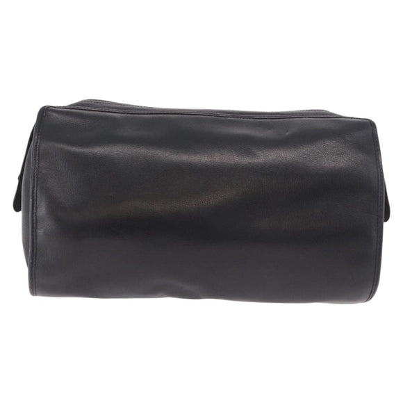 Christian Dior Shoulder Bag Leather Black Gold Auth bs35919