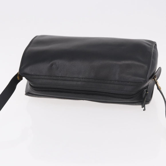 Christian Dior Shoulder Bag Leather Black Gold Auth bs35919