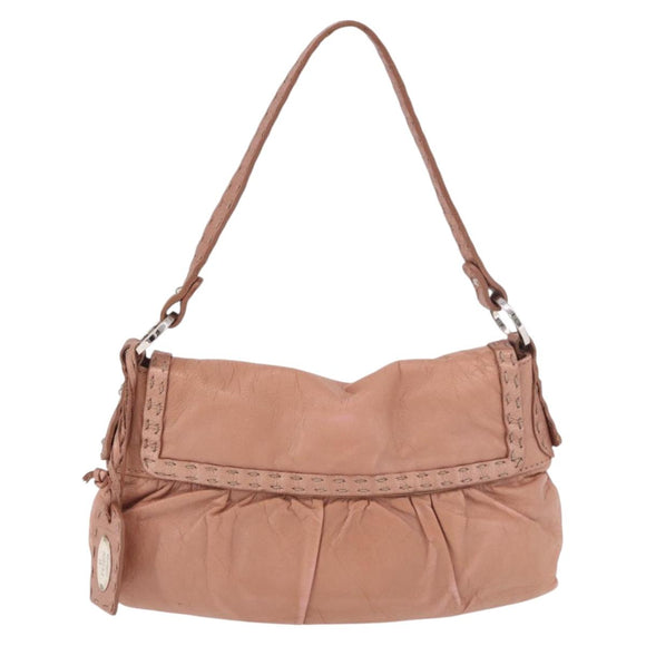 FENDI Celeria Hand Bag Leather Pink Silver 8BR355 Auth bs35921