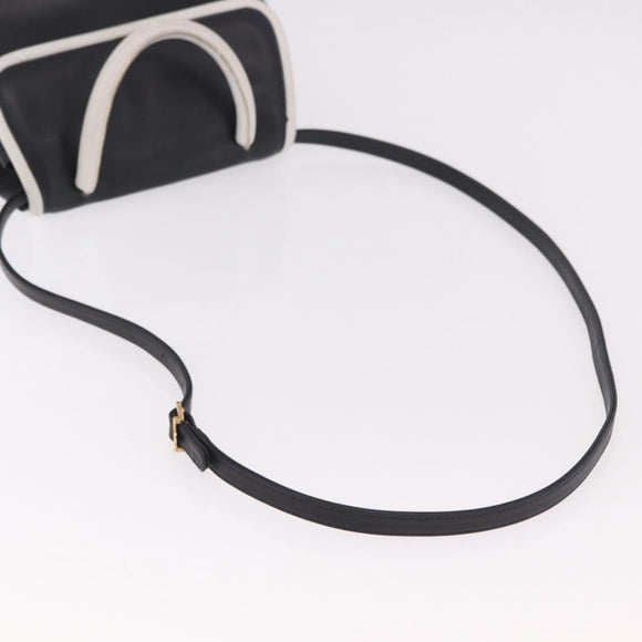 FENDI Hand Bag Leather 2way Black Auth bs35922