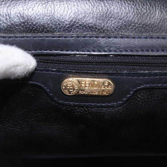 FENDI Hand Bag Leather 2way Black Auth bs35922