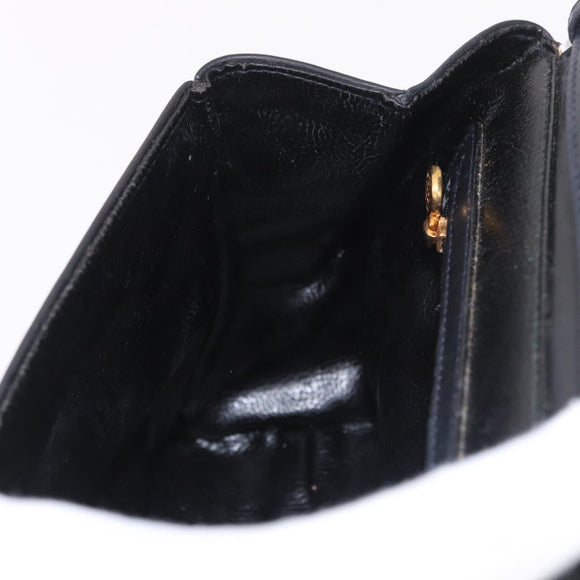 FENDI Hand Bag Leather 2way Black Auth bs35922