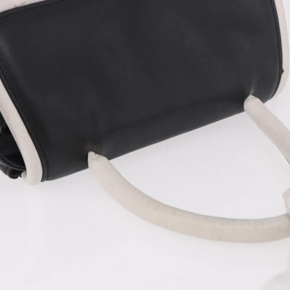 FENDI Hand Bag Leather 2way Black Auth bs35922