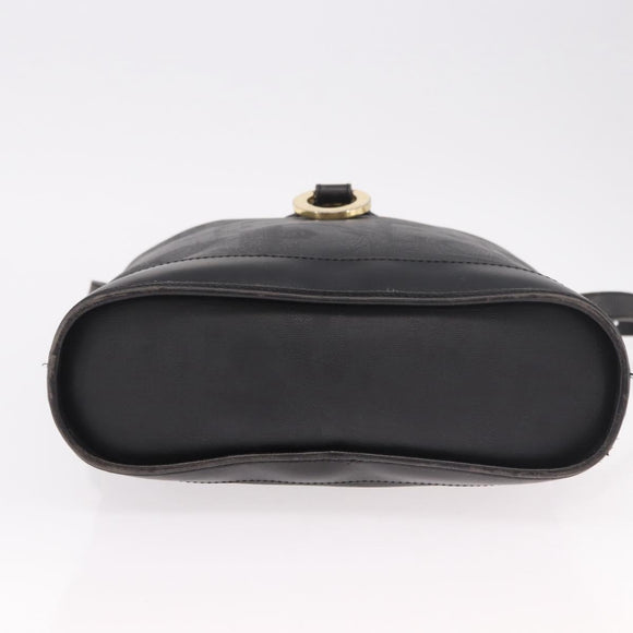 Christian Dior Trotter Shoulder Bag PVC Black Gold Auth bs35923
