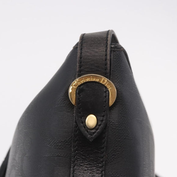 Christian Dior Trotter Shoulder Bag PVC Black Gold Auth bs35923