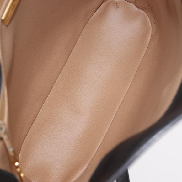 Christian Dior Trotter Shoulder Bag PVC Black Gold Auth bs35923