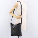 Christian Dior Trotter Shoulder Bag PVC Black Gold Auth bs35923-25